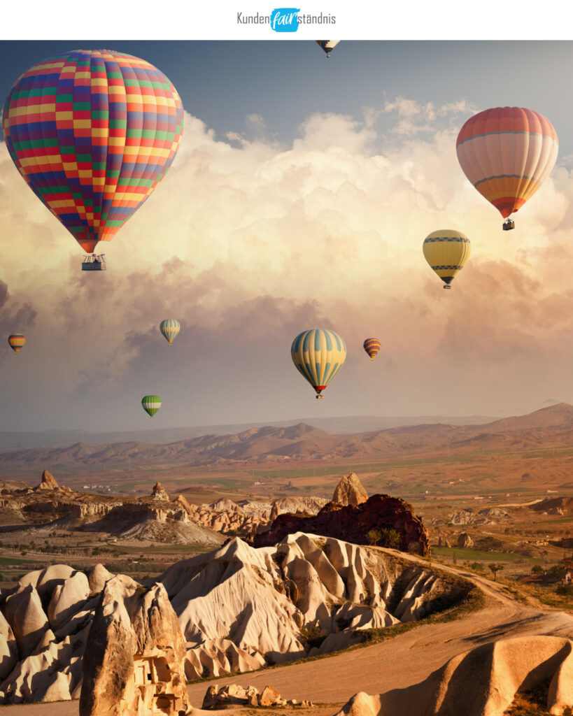 Heißluftballons als Symbol für die faszinierende Kundenreise